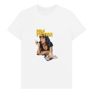 Pulp Fiction Unisex Adult Mia Wallace Vintage T-Shirt / White